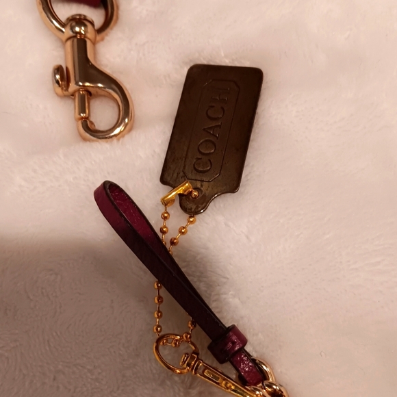 COACH Pebbled Leather Satchel, IM/Wine - Picture 6 of 6